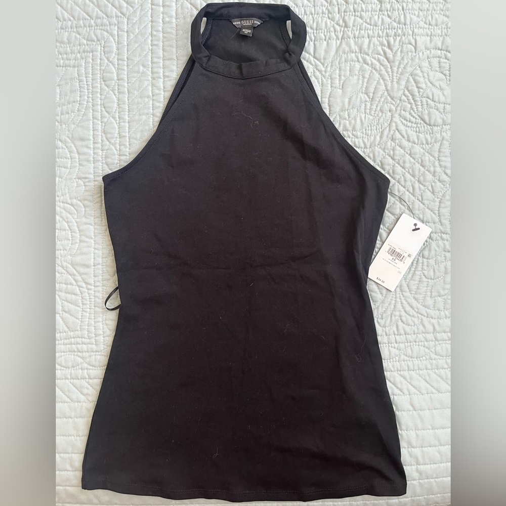 Guess Black Halter Neck Tank Top NWT